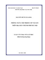 Phòng ngừa tội trộm cắp tài sản trên địa bàn thành phố hà nội  