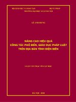 Nâng cao hiệu quả công tác phổ biến, giáo dục pháp luật trên địa bàn tỉnh điện biên  