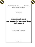 Chức năng của viện kiểm sát trong việc giải quyết tố giác, tin báo về tội phạm và kiến nghị khởi tố  