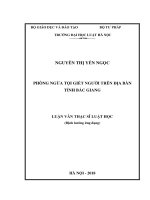 Phòng ngừa tội giết người trên địa bàn tỉnh bắc giang  