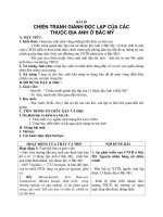 Giáo án Lịch sử 10 bài 30: Chiến tranh giành độc lập của các thuộc địa Anh ở Bắc Mỹ