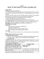 Giáo án Lịch sử 10 bài 38: Quốc tế thứ nhất và Công xã Pari 1871