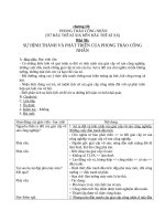 Giáo án Lịch sử 10 bài 36: Sự hình thành và phát triển của phong trào công nhân