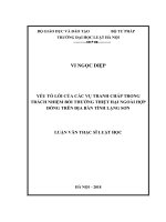 Yếu tố lỗi của các vụ tranh chấp trong trách nhiệm bồi thường thiệt hại ngoài hợp đồng trên địa bàn tỉnh lạng sơn  