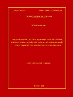 Thực hiện thẩm quyền áp dụng biện pháp xử lý hành chính của tòa án nhân dân trên địa bàn tỉnh điện biên – thực trạng và các giải pháp nâng cao hiệu quả  
