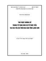 Thu thập chứng cứ trong tố tụng dân sự từ thực tiễn tại các tòa án trên địa bàn tỉnh lạng sơn  