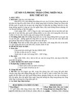 Giáo án Lịch sử 10 bài 40: LêNin và phong trào công nhân Nga đầu thế kỷ XX