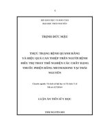 Thực trạng bệnh quanh răng và hiệu quả can thiệp trên người bệnh điều trị thay thế nghiện các chất dạng thuốc phiện bằng methadone tại thái nguyên 