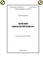 Tội giết người trong bộ luật hình sự năm 2015  