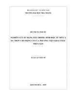 Nghiên cứu sử dụng dầu diesel sinh học từ mỡ cá da trơn cho động cơ của phương tiện khai thác thủy sản 