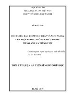 Đối chiếu đặc điểm ngữ pháp và ngữ nghĩa của hiện tượng phóng chiếu trong tiếng anh và tiếng việt tt