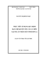 Thực tiễn áp dụng quy định hạn chế quyền yêu cầu ly hôn tại tòa án nhân dân tỉnh sơn la  