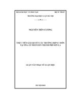 Thực tiễn giải quyết các trường hợp ly hôn tại tòa án nhân dân thành phố sơn la