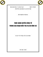 Thực hành quyền công tố trong giai đoạn điều tra vụ án hình sự  