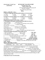 ĐỀ THI THỬ VÀO 10 MÔN TIẾNG ANH TỈNH THANH HÓA