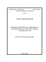 Chế định ly hôn theo luật hôn nhân và gia đình năm 2014 và thực tiễn áp dụng tại tỉnh lạng sơn  