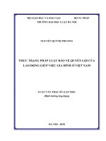 Thực trạng pháp luật bảo vệ quyền lợi của lao động giúp việc gia đình ở việt nam  