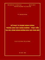 Xử phạt vi phạm hành chính trong lĩnh vực hàng không   thực tiễn tại các cảng hàng không khu vực phía bắc  