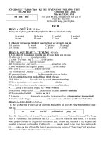 ĐỀ THI THỬ VÀO 10 MÔN TIẾNG ANH TỈNH THANH HÓA