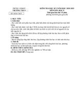 Đề KT HK i môn hoá học lớp 8 có ma trận, đáp án; trắc nghiệm và tự luận