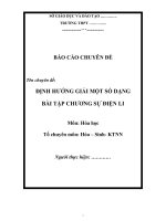 chuyên đề: ĐỊNH HƯỚNG GIẢI MỘT SỐ DẠNG BÀI TẬP CHƯƠNG SỰ ĐIỆN LI