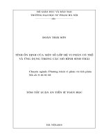Tính ổn định của một số lớp hệ vi phân có trễ và ứng dụng trong các mô hình sinh thái tt 