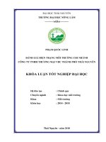 khóa luận tốt nghiệp đánh giá hiện trạng môi trường tại chi nhánh công ty TNHH thương mại VHC thái nguyên 
