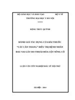 Đánh giá tác dụng của bài thuốc cát căn thang điều trị bệnh nhân đau vai gáy do thoái hóa cột sống cổ 