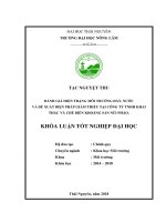 khóa luận tốt nghiệp đánh giá hiện trạng môi trường đất, nước và đề xuất biện pháp giảm thiểu tại công ty TNHH khai thác và chế biến khoáng sản núi pháo 