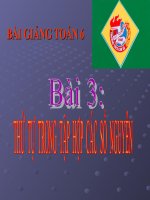 Bài giảng Số học 6 chương 2 bài 3: Thứ tự trong tập hợp các số nguyên