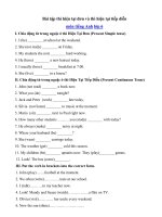 Bài tập thì hiện tại đơn và thì hiện tại tiếp diễn môn tiếng Anh lớp 6