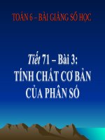 Bài giảng Số học 6 chương 3 bài 3: Tính chất cơ bản của phân số