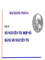 Bài giảng Số học 6 chương 1 bài 14: Số nguyên tố. Hợp số. Bảng số nguyên tố