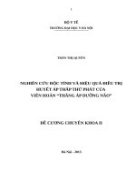 NGHIÊN cứu độc TÍNH và HIỆU QUẢ điều TRỊ HUYẾT áp THẤP THỨ PHÁT của VIÊN HOÀN “THĂNG áp DƯỠNG não” 