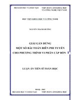 Giải gần đúng một số bài toán biên phi tuyến cho phương trình vi phân cấp bốn