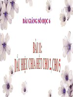 Bài giảng Số học 6 chương 1 bài 11: Dấu hiệu chia hết cho 2, cho 5