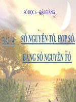 Bài giảng Số học 6 chương 1 bài 14: Số nguyên tố. Hợp số. Bảng số nguyên tố