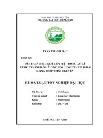 khóa luận tốt nghiệp đánh giá hiệu quả của hệ thống xử lý nước thải nhà máy cốc hóa công ty cổ phần gang thép thái nguyên 