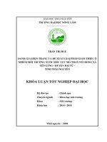 khóa luận tốt nghiệp đánh giá hiện trạng và đề xuất giải pháp giảm thiểu ô nhiễm môi trường nước khu vực mỏ than núi hồng xã yên lãng, huyện đại từ, tỉnh thái nguyên 