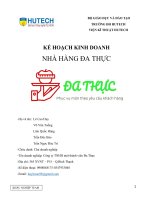 Báo cáo KHỞI NGHIỆP ( nhóm khẩu nghiệp)