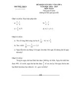 Đề thi khảo sát chất lượng đầu năm môn Toán lớp 6