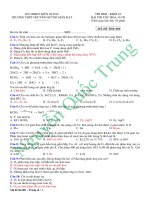 Đề trắc nghiệm kiểm tra môn Hóa lớp 10 học kì II
