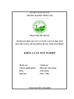 khóa luận tốt nghiệp đánh giá hiệu quả xử lý nước cấp tại nhà máy may đô lương, huyện đông hưng, tỉnh thái bình 