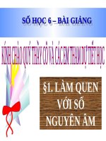 Bài giảng Số học 6 chương 2 bài 1: Làm quen với số nguyên âm