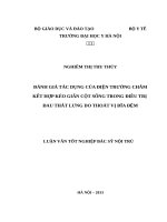 ĐÁNH GIÁ tác DỤNG của điện TRƯỜNG CHÂM kết hợp kéo GIÃN cột SỐNG TRONG điều TRỊ ĐAU THẮT LƯNG DO THOÁT vị đĩa đệm 