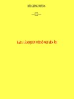 Bài giảng Số học 6 chương 2 bài 1: Làm quen với số nguyên âm