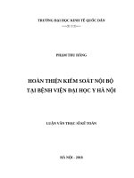 HOÀN THIỆN KIỂM SOÁT nội bộ tại BỆNH VIỆN đại học y hà nội 