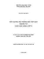 Xây dựng hệ thống bài tập dạy nghĩa từ cho học sinh lớp 5