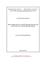 LA01 064 hoàn thiện quản lý nhà nước đối với thu chi ngân sách của thành phố hải phòng 