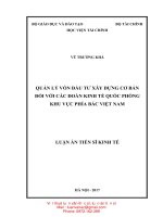 LA02 090 quản lý vốn đầu tư xây dựng cơ bản đối với các đoàn kinh tế quốc phòng khu vực phía bắc việt nam 